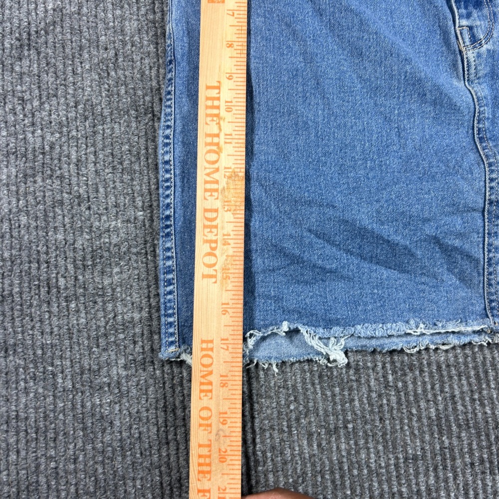 H&M &Denim Skirt Women's 12 Blue Denim Mini Raw Hem Medium Wash - Picture 5 of 6
